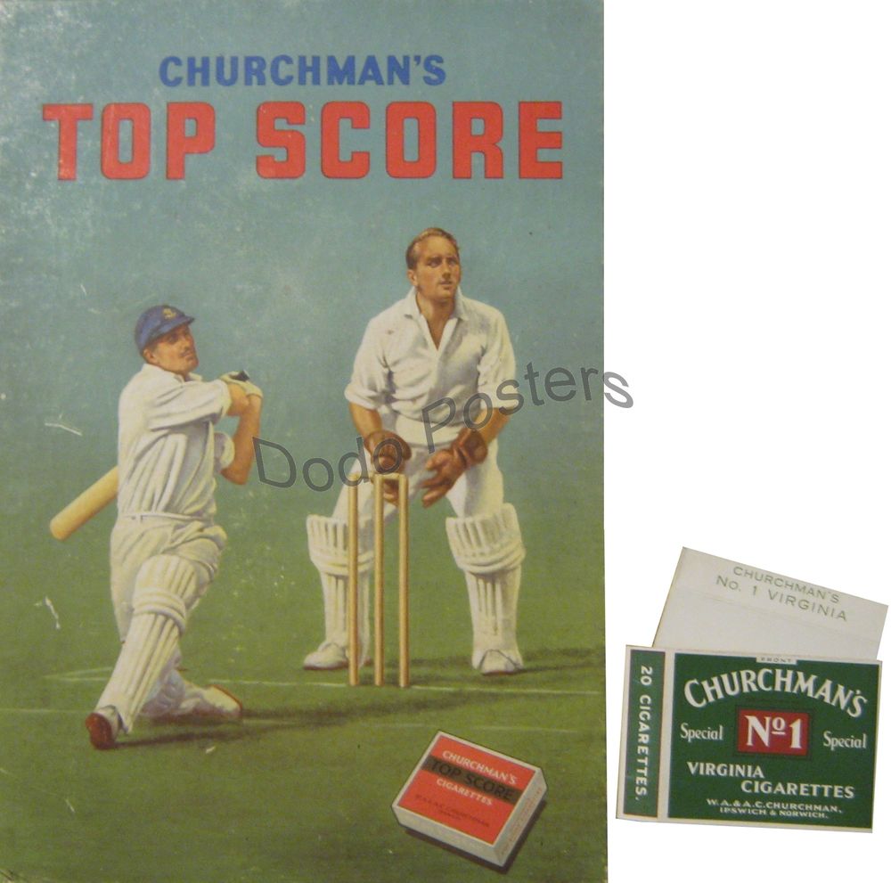 Churchman's Cigarettes Top Score - Dodo Posters