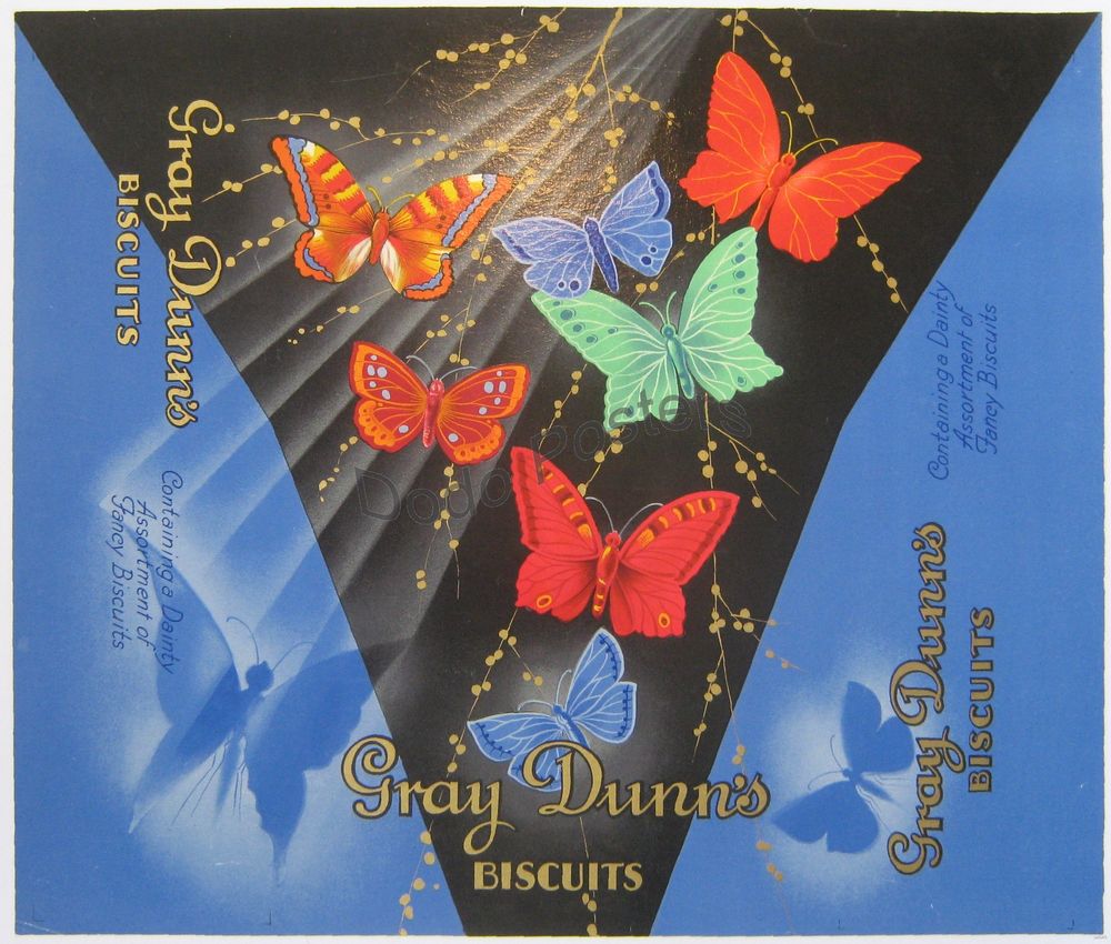 Gray Dunns Biscuits Butterflies