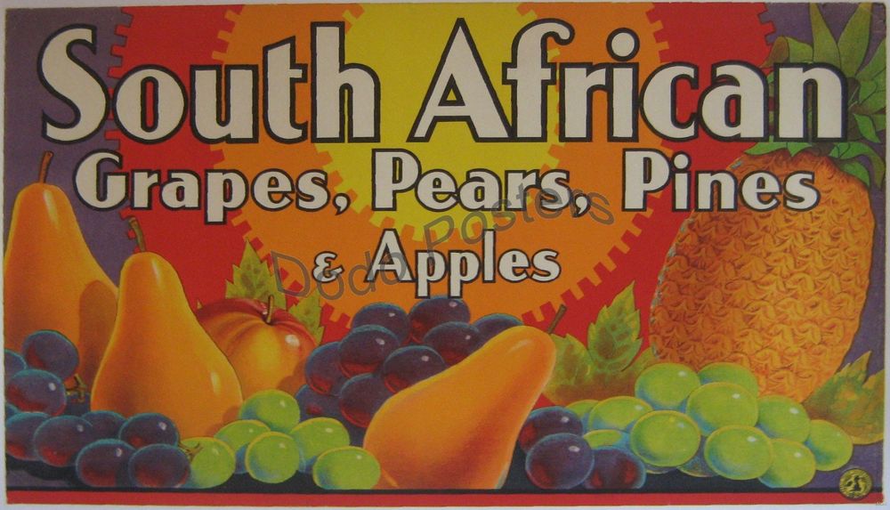South African Grapes Pears Pines Apples