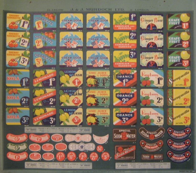 Murdoch Fruit Drink Labels Sheet 16