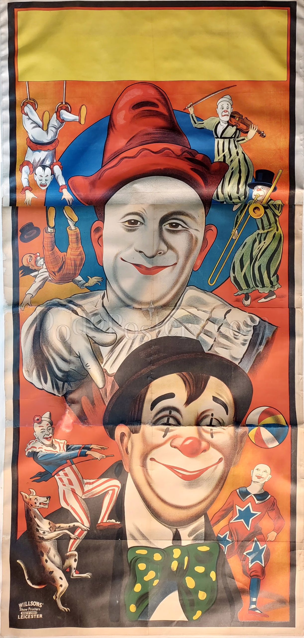 2 Clowns (Two Circus Clowns) | original 1930s UK vintage advertising poster
