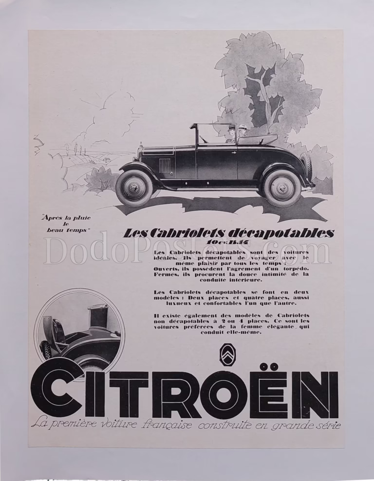 Citroen – Les Cabriolets Décapotables