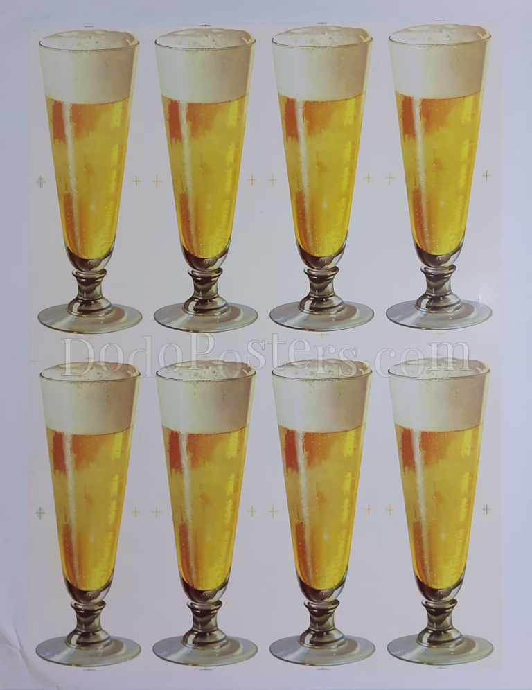 Beer glasses printer’s proof sheet (8-up)